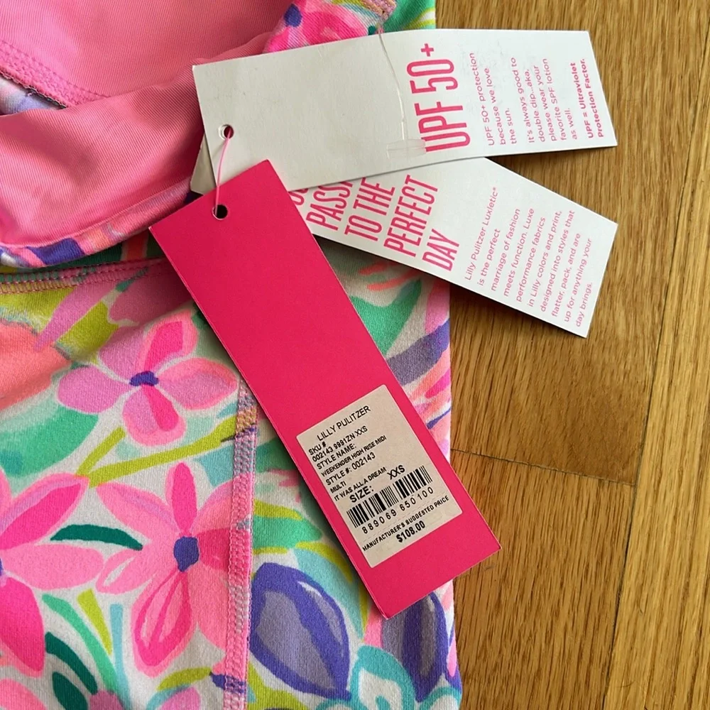 NWT Lilly Pulitzer XXS weekender high rise midi legging print: it was all a drea - Picture 4 of 7